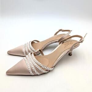 Jewel Badgley Mischka Katalina Slingback Pump Women's Champagne Size US7 EU37.5